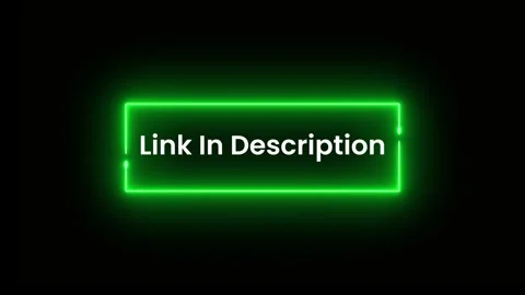 Link in description glowing neon text animation isolated on black background Stock Footage 324961871