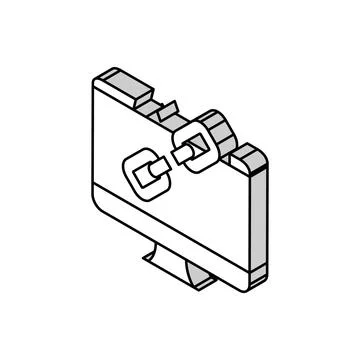 Link disconnected isometric icon vector illustration Stock Illustration
