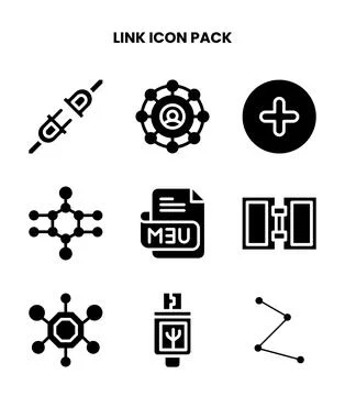 Link Glyph Graphics Icons Pack Illustrazione stock