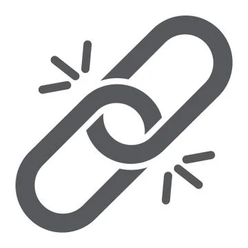 Link glyph icon, hyperlink and attach, chain sign, vector graphics, a solid Stock Illustration