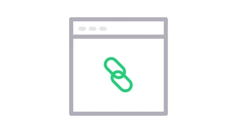 A link icon with a green arrow directed at it, symbolizing connectivity or .. Stock Footage 335012063