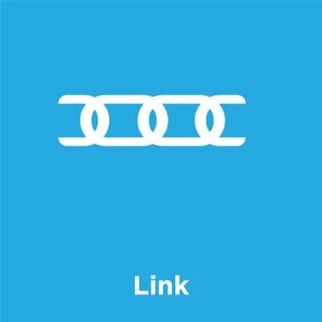 Link icon isolated on blue background Stock Illustration