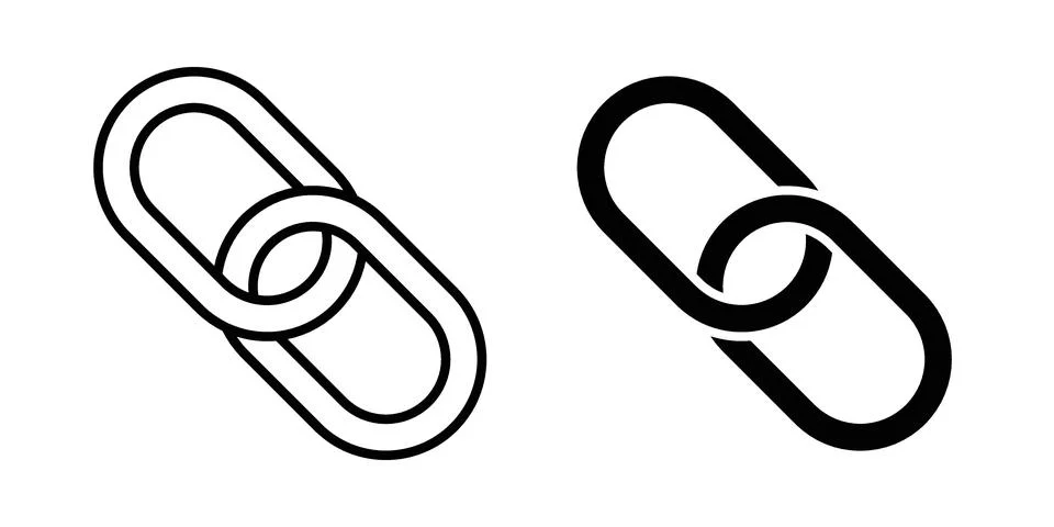 Link icon linear versions pack on white background Stock Illustration