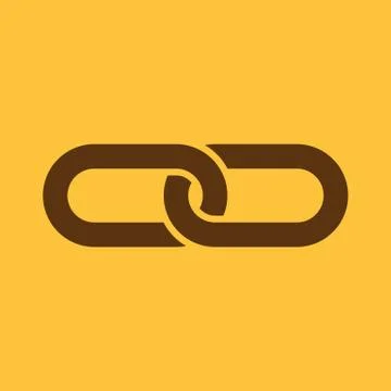 The link icon. Linked and  joined, connection, hyperlink, chain symbol. Flat Stock-Illustration