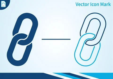 Link icon outline and solid graphic for connection. Stock Illustration