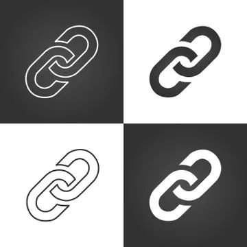Link icon set. Hyperlink chain symbol. Simple icon. Vector illustration isola Stock Illustration