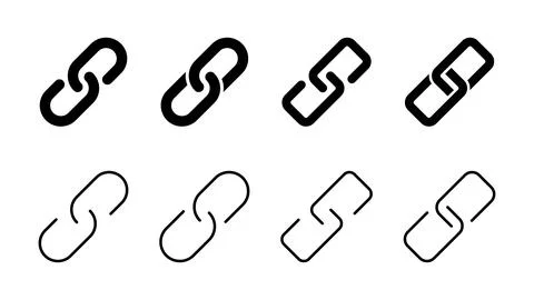 Link icon set. Hyperlink chain symbol. Stock Illustration