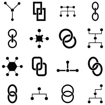Link icon set Stock Illustration