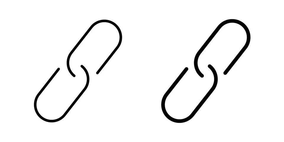 Link icon symbol  illustration bundle in black colour Stock Illustration