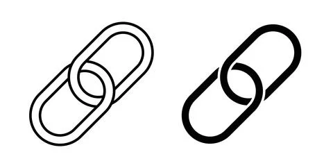 Link icon symbol. Vector illustration pack in black color. Stock Illustration