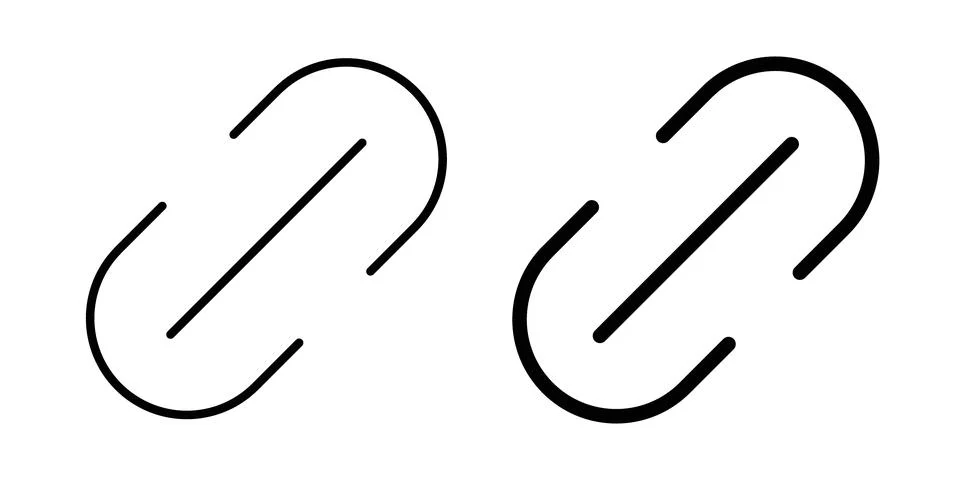 Link icon thin line and clipart style vector set Stock Illustration