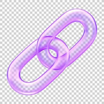 Link icon in translucent purple, used to represent hyperlinks, attachments,.. Stock Illustration