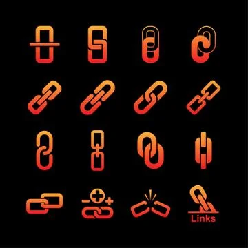 Link icons Stock Illustration