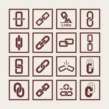 Link icons Stock Illustration
