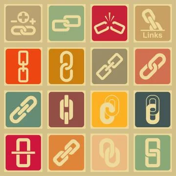 Link icons Stock Illustration