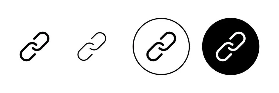 Link icons set. Hyperlink chain sign and symbol Stock Illustration
