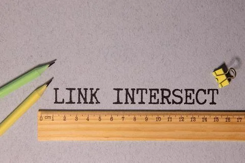 Link intersect - text of business concept on white list and with clothespins Stock Photos