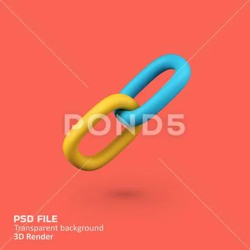 Link isolated 3d render icon illustration PSD Template