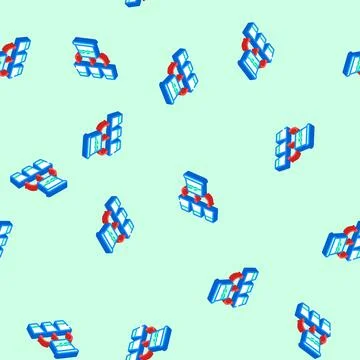 Link juice seo isometric icon seamless pattern イラスト素材