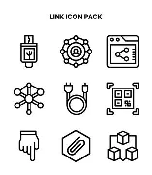 Link Line Graphics Icons Pack Illustrazione stock
