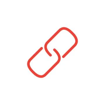 Link Line Red Icon On White Background. Red Flat Style Vector Illustration. Stock Illustration
