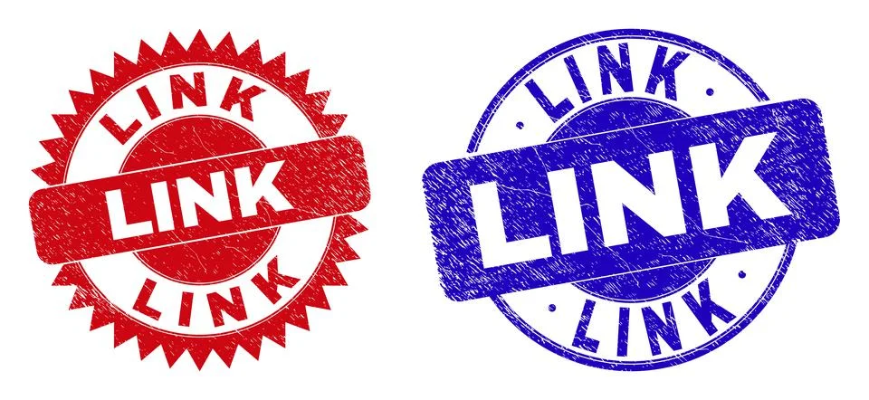 LINK Rounded and Rosette Seals with Rubber Texture Illustrazione stock