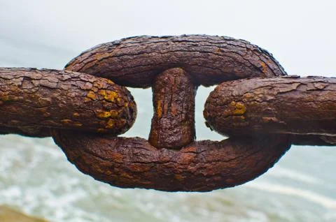 A link of rusty chain 写真素材