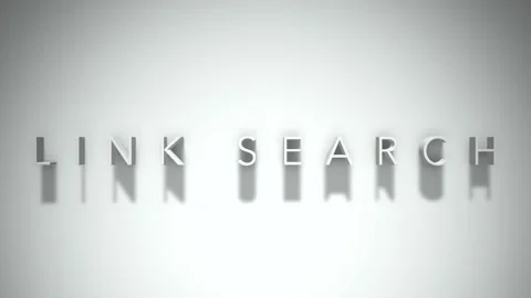 Link search 3D title animation with shadows on a white background Stock Footage 297802278