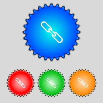 Link sign icon. Hyperlink chain symbol. Set colourful buttons. Vector 스톡 일러스트