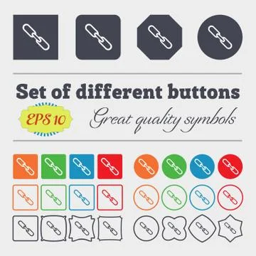 Link sign icon. Hyperlink chain symbol. Big set of colorful, diverse, high-qu Illustrazione stock