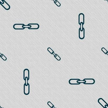 Link sign icon. Hyperlink chain symbol. Seamless pattern with geometric textu イラスト素材