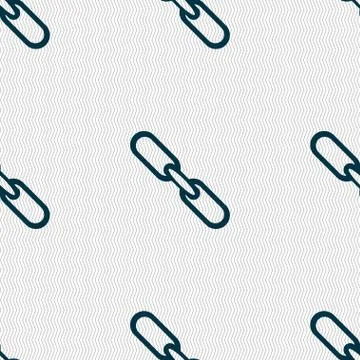 Link sign icon. Hyperlink chain symbol. Seamless abstract background with geo Illustrazione stock