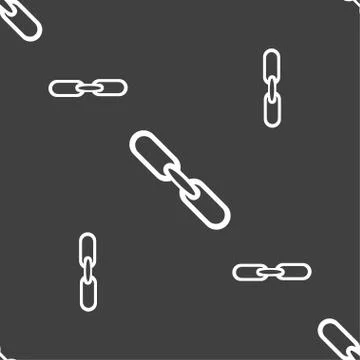 Link sign icon. Hyperlink chain symbol. Seamless pattern on a gray background Illustrazione stock