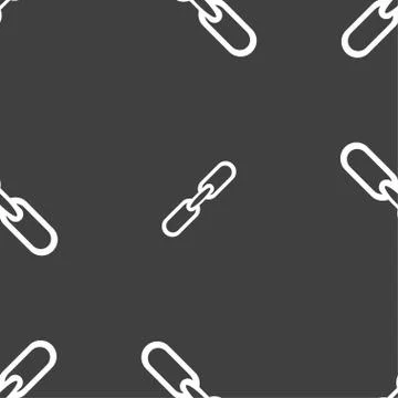 Link sign icon. Hyperlink chain symbol. Seamless pattern on a gray background Stockillustratie