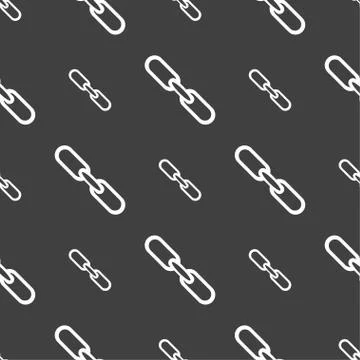 Link sign icon. Hyperlink chain symbol. Seamless pattern on a gray background イラスト素材