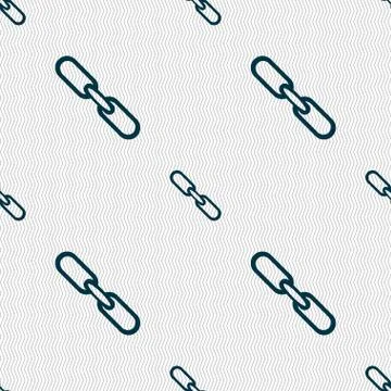 Link sign icon. Hyperlink chain symbol. Seamless abstract background with geomet Illustrazione stock