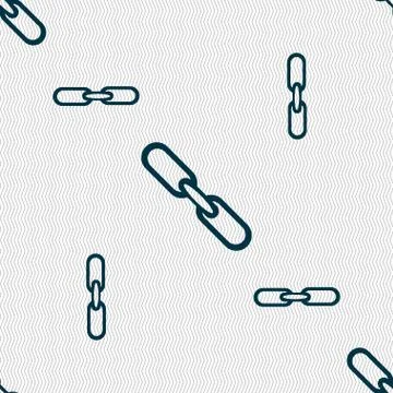 Link sign icon. Hyperlink chain symbol. Seamless pattern with geometric texture. Illustrazione stock