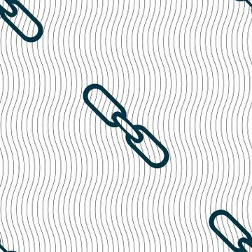 Link sign icon. Hyperlink chain symbol. Seamless pattern with geometric texture. Illustrazione stock