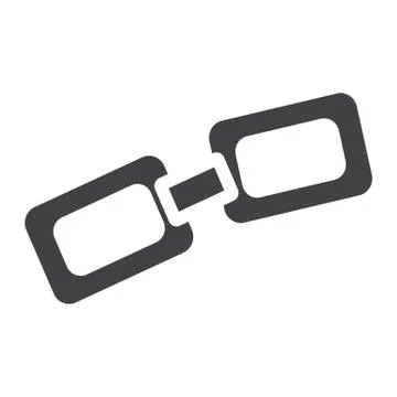 Link solid icon, chain and website button Stock Illustration
