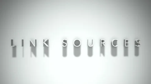 Link sources 3D title animation white text on a white background Stock Footage 299373236