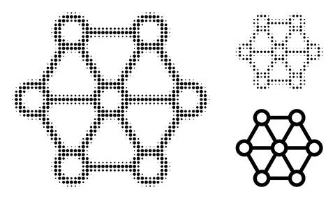 Link System Halftone Dotted Icon Stock Illustration