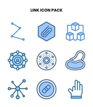 Link Two Colour Bundle Icons Pack Stock Illustration