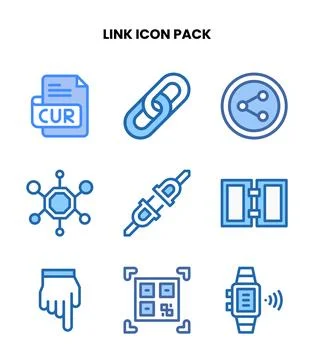 Link Two Colour Scalable Icons Pack Stock Illustration