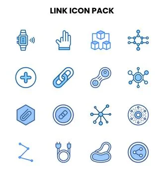 Link Two Colour Vector Icons Pack Stock Illustration