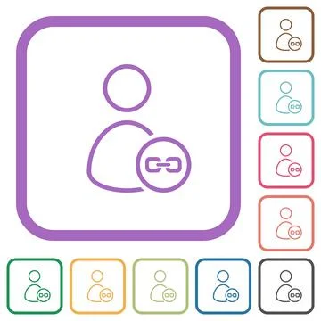 Link user outline simple icons Illustrazione stock