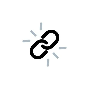 Link vector icon chain web hyperlink flat graphic concept url symbol Stock Illustration