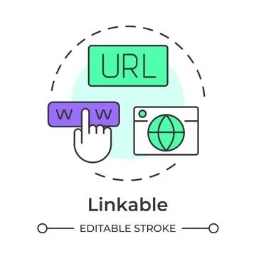 Linkable multi color concept icon Stock Illustration