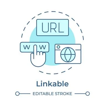 Linkable soft blue concept icon Stock Illustration