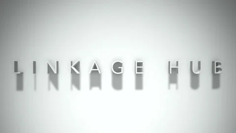 Linkage hub 3D title animation with shadows on a white background Stock Footage 297273336