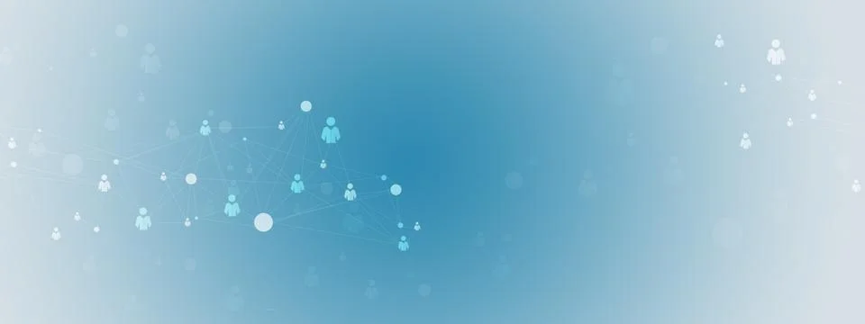 Linked abstract white human.Headline background. Stock Illustration
